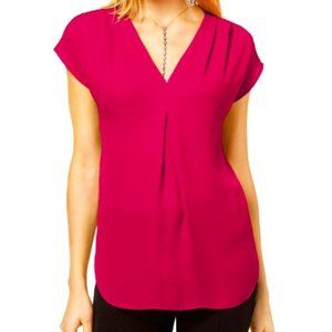 INC International Concepts Inverted-Pleat V-Neck Top, Size 1X